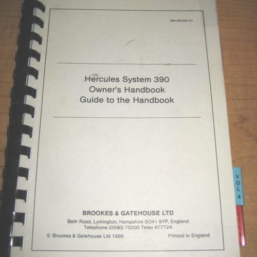 B&G B & G Brookes and Gatehouse Hercules System 390 Owner's Handbook ...