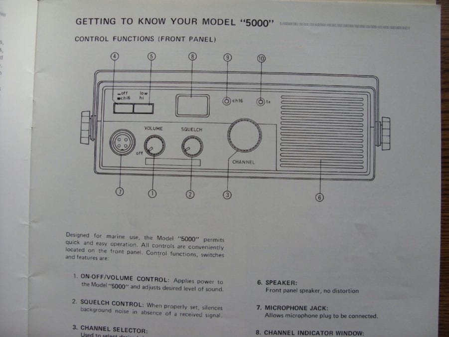 Radio Téléphone Marine Vintage Jetronic VHF/FM - Modèle 5000M - Neuf