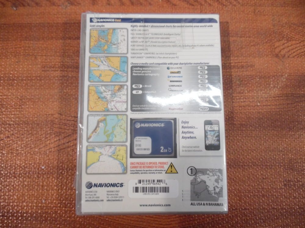 Navionics Gold Chart Card All USA & Northern Bahamas CF/1XG 2GB New In ...