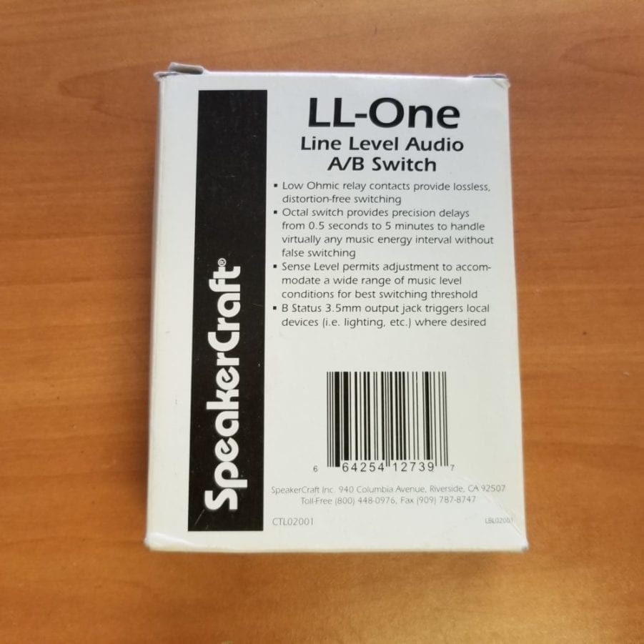 SpeakerCraft LL-One Line Level Audio A/B Switch CTL02001 - NEW - Image 2