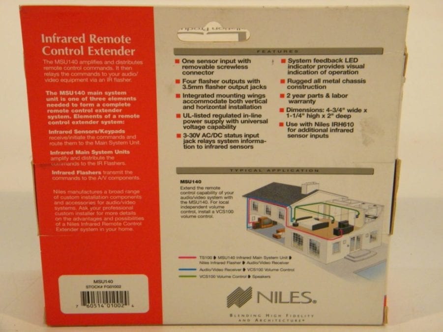 NILES - MSU140 - Infrared Remote Control Extender - New/Old Stock - Image 3