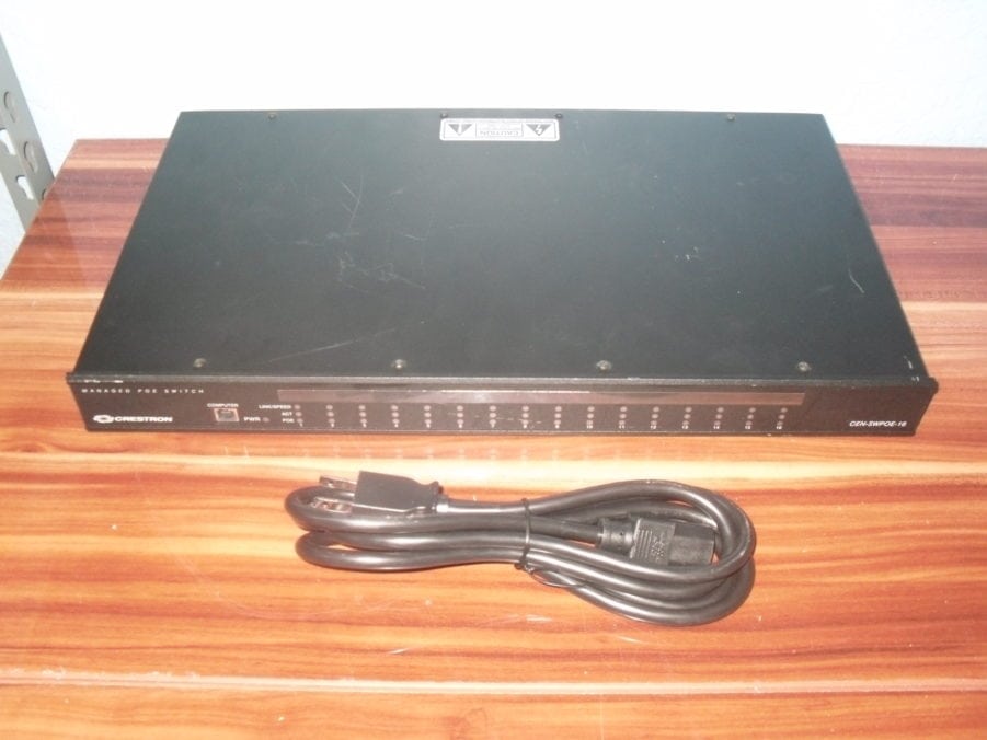 Crestron Managed POE Switch - CEN-SWPOE-16 - Includes Power Cable