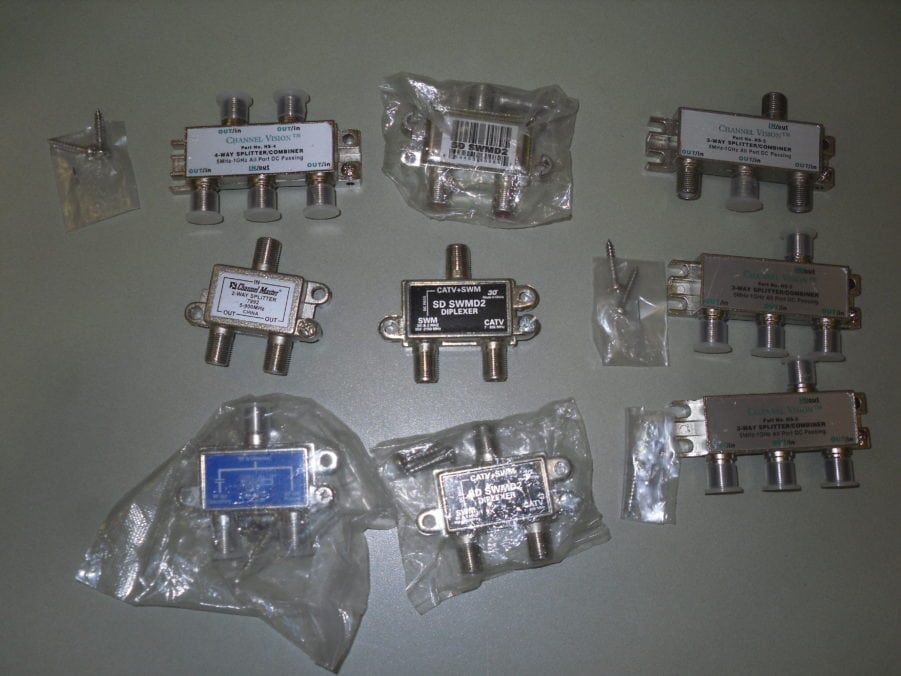 Cable Splitters 2-Way 3-Way - Channel Vision - HS-4 HS-3 SD SWMD2 Diplexer  Lot of 9