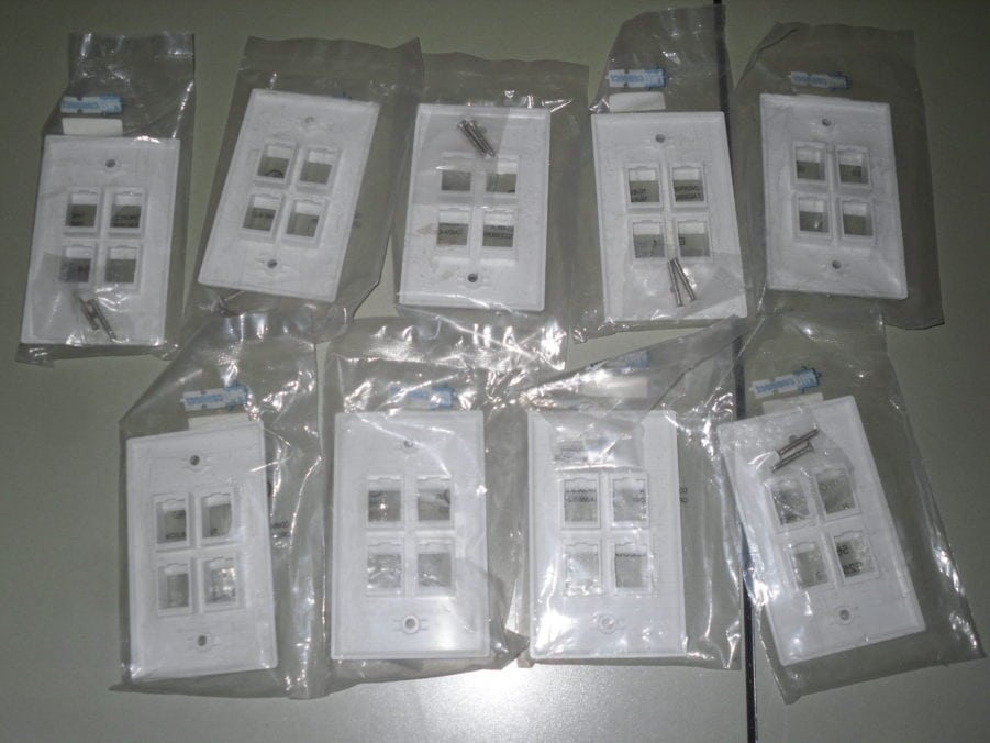 ProConnect PC-204-WH 4-Port Wall Plate Network Ethernet RJ45 9-piece LOT - Image 2