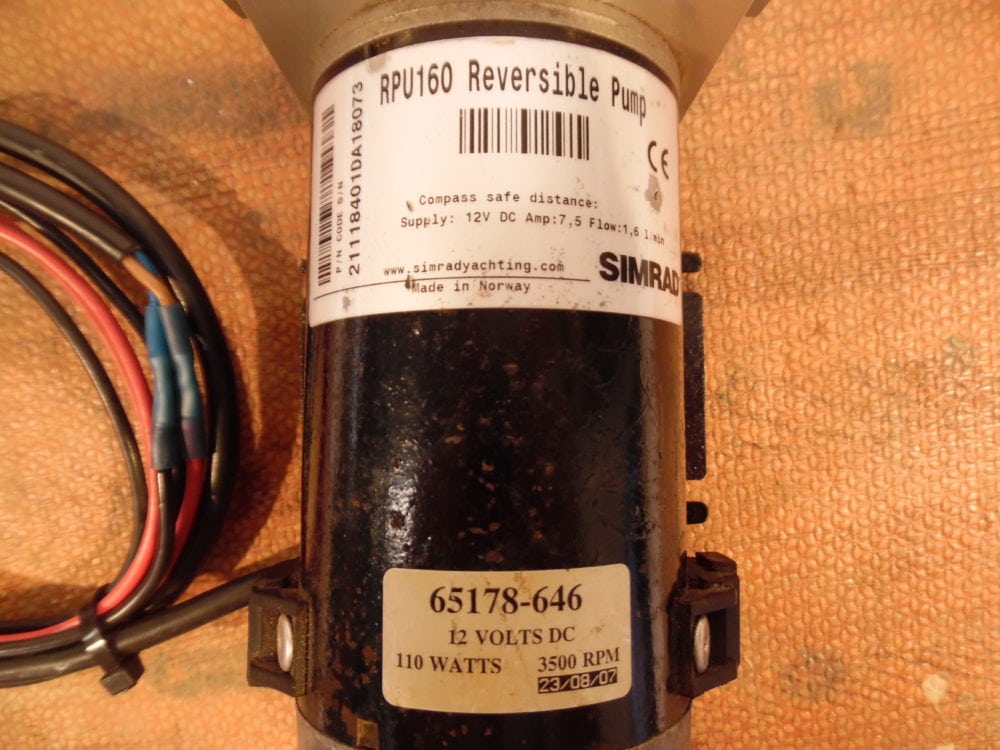Relm Rpu416 Simrad RPU 160 Autopilot Pump Reversible P/N 21118401 12VDC GREAT COND ...