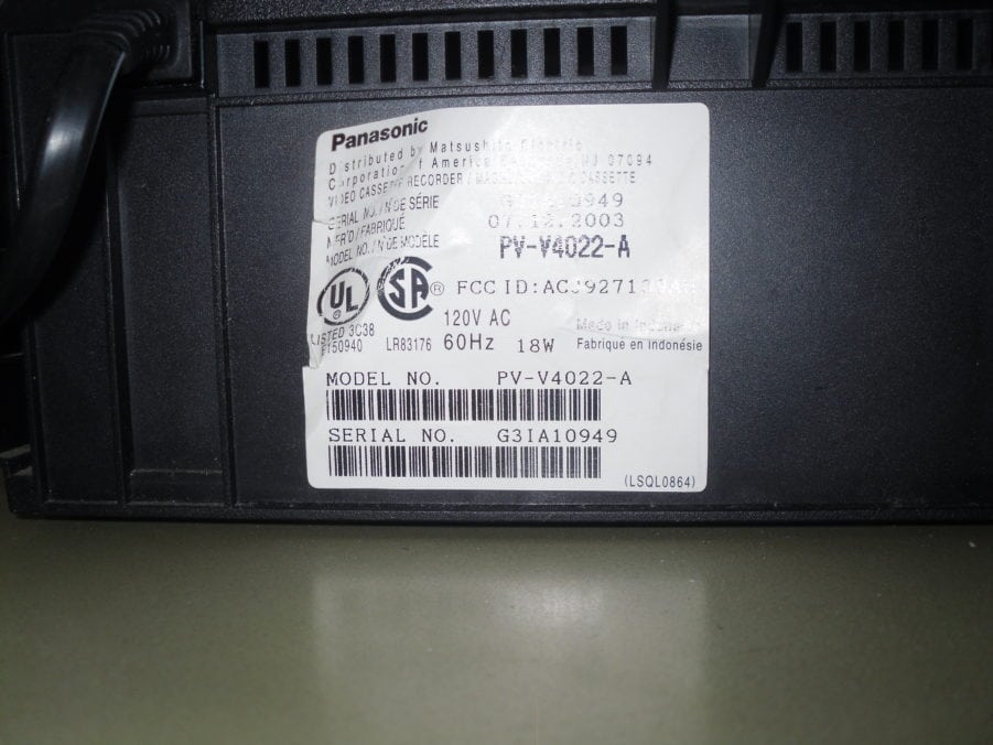 Panasosic PV-V4022 VHS VCR Video Player 4 Head Omni Vision Recorder - Image 8
