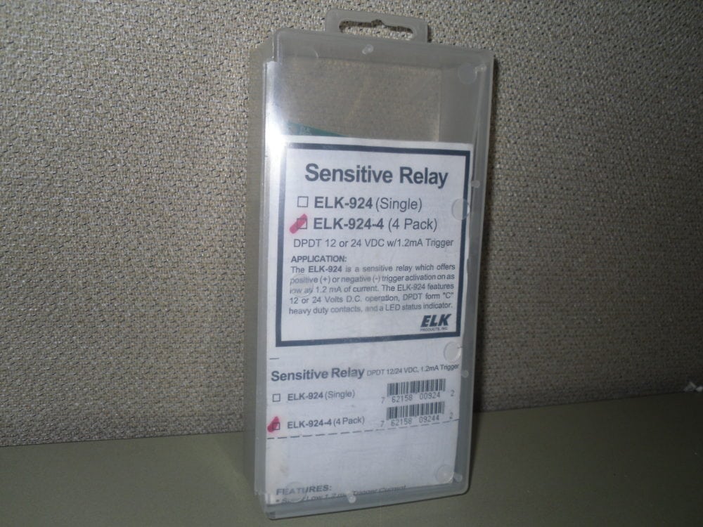 Modulo Relè Sensibile ELK-924 – DPDT, 12/24 VDC, Basso Consumo 1,2 MA, Con LED