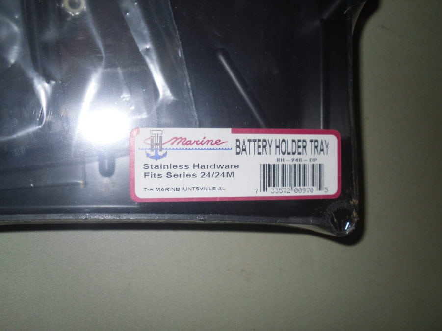 Marine Battery Holder Tray + Stainless Hardware for Series 24 / 24M