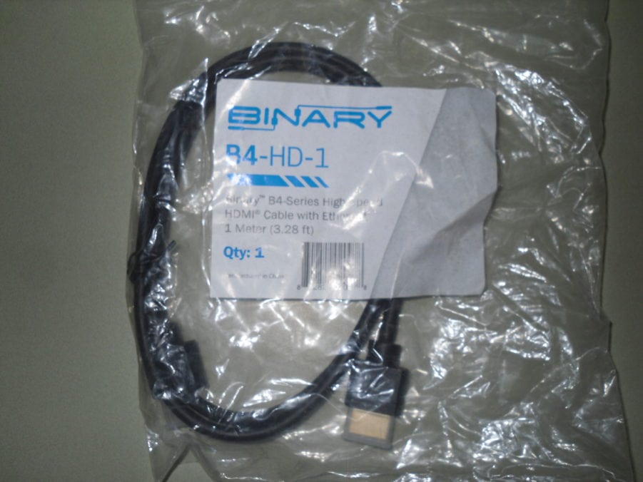 Binary B4-HD-1 High Speed HDMI Cable w/ Ethernet 1 meter