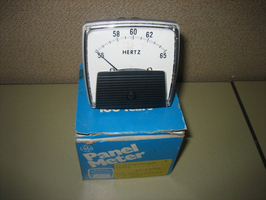 General Electric GE HERTZ Hz Meter Panel Gauge 55 to 65 HERTZ