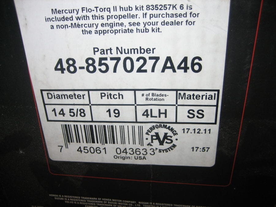 Mercury Revolution 4 Rev4 48-857027A46 19P LH Prop Propeller - BRAND NEW IN BOX - Image 5