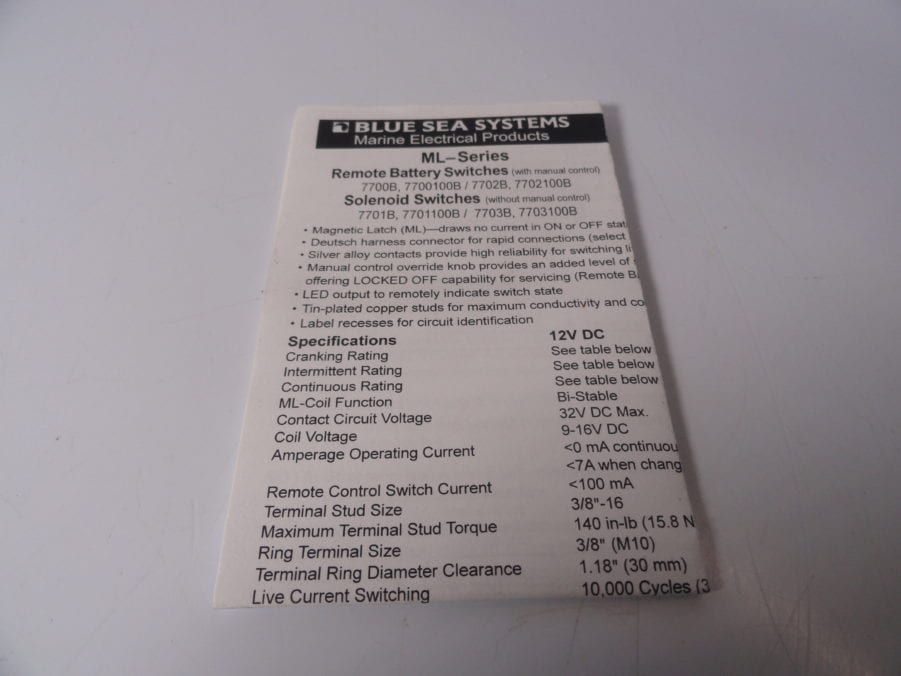 Blue Sea Systems ML-RBS Remote Battery Switch - Free US Shipping - Image 10