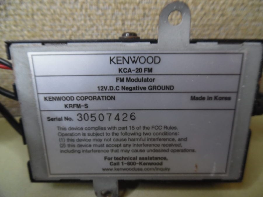 Kenwood KCA-20FM Car FM Modulator Transmitter 12V - TESTED! - Image 7