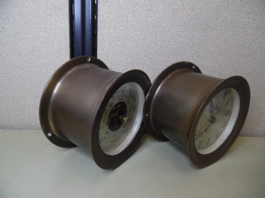 Antique Boston Shipstrike Quartz Clock and Barometer Set - Vintage - Image 5