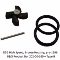 B&G 202-00-160 4-Blade Paddlewheel w/Pin & O-Rings for Bronze Speed Sensor *NEW*