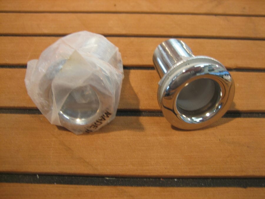 Gemlux 1" NPT Short Forged Thru-Hull **SET OF 2** - NEW w/Nut and Nylon Washer