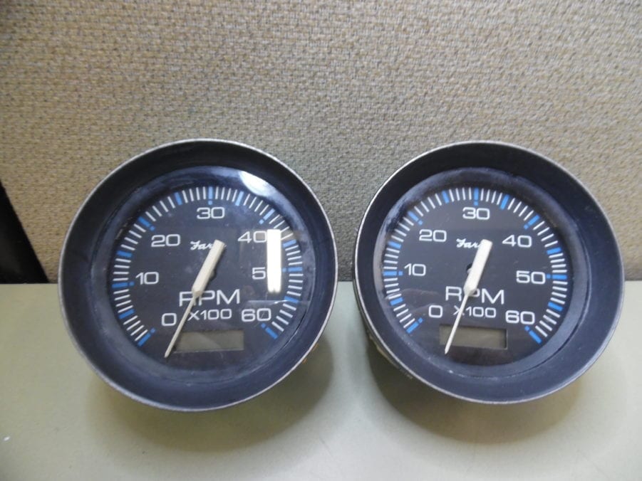 (2) Faria 4" Tachometer with Digital Hourmeter 6000 RPM Max Marine