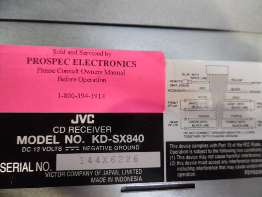 JVC KD-SX840 Stereo Receiver Unit AM/FM/CD Player - TESTED! - Image 4