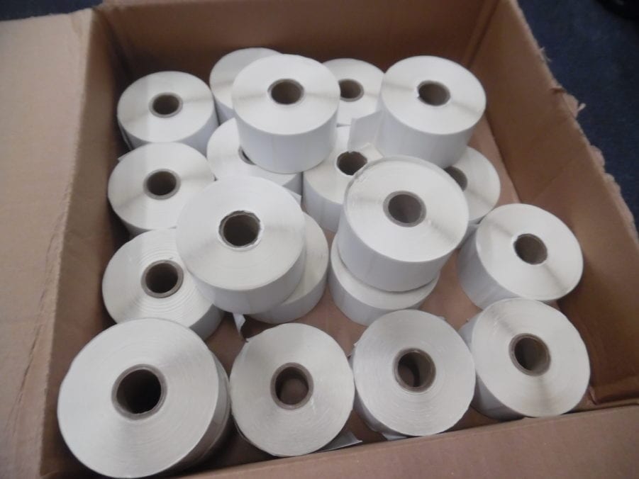 (21) 2X1 SHIPPING LABELS ROLLS 1375 DIRECT THERMAL F/ ZEBRA / ELTRON PRINTERS