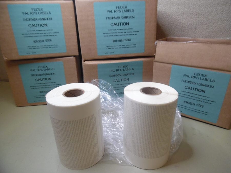FedEx PAL RPS Labels Part# 154254 Format #354 - **12 ROLLS TOTAL**