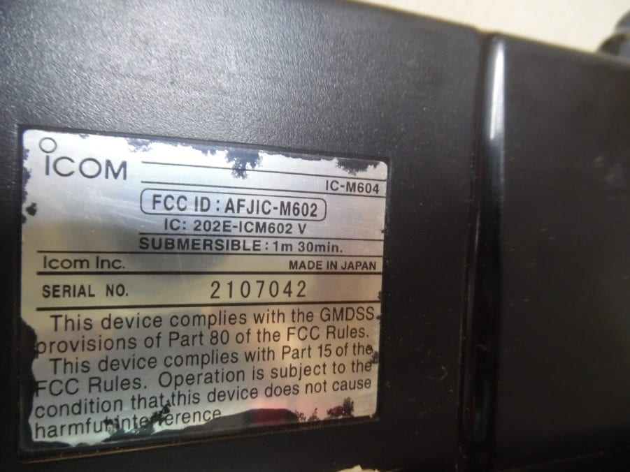 Icom IC-M604 Marine VHF Radio Transceiver w/ Power Cable - TESTED! - Image 7
