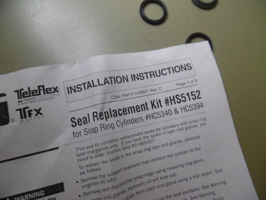 TELEFLEX HS5152 HYDRAULIC STEERING CYLINDER SEAL KIT - Image 4