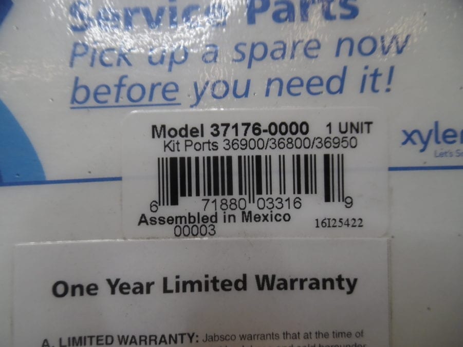 OEM JABSCO PAR 37176-0000 PORT KIT 36800 36900 36950 36970 SERIES - Image 2