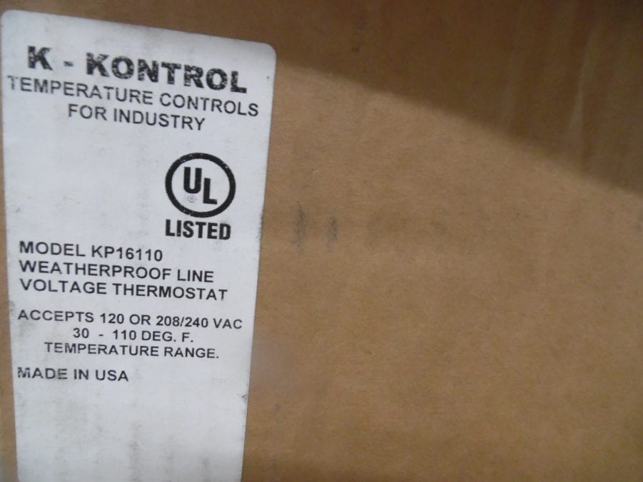 K-KONTROL KP16110 WEATHERPROOF LINE VOLTAGE THERMOSTAT - Image 8