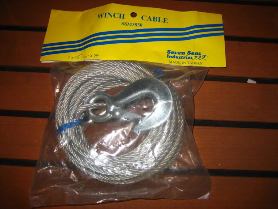 Seven Seas Replacement 3/16" X 25' Boat Trailer Winch Cable Hook **NEW** SSM3830