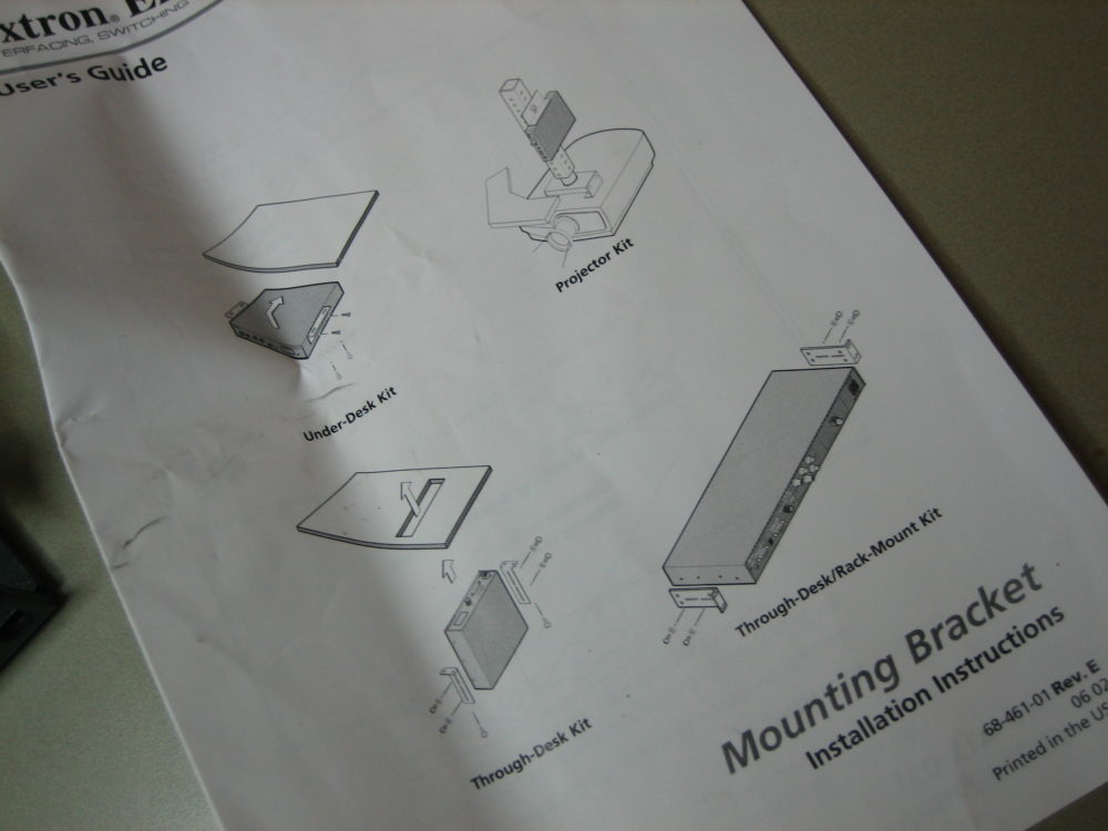 Genuine Extron 70-077-03 Through Desk / Rack Mounting Mount Kit - Max ...
