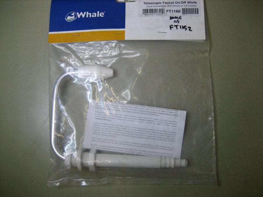 Whale FT1160 Faucet Telescopic On-Off Swivel Tap For Boat Caravan Horsebox