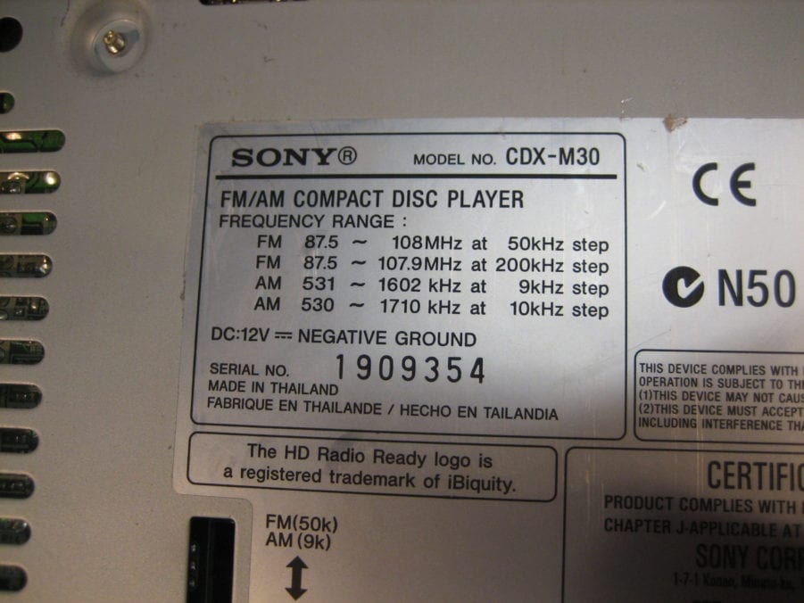 Sony CDX-M30 Marine AM/FM/AUX Stereo Receiver - TESTED! - Image 8