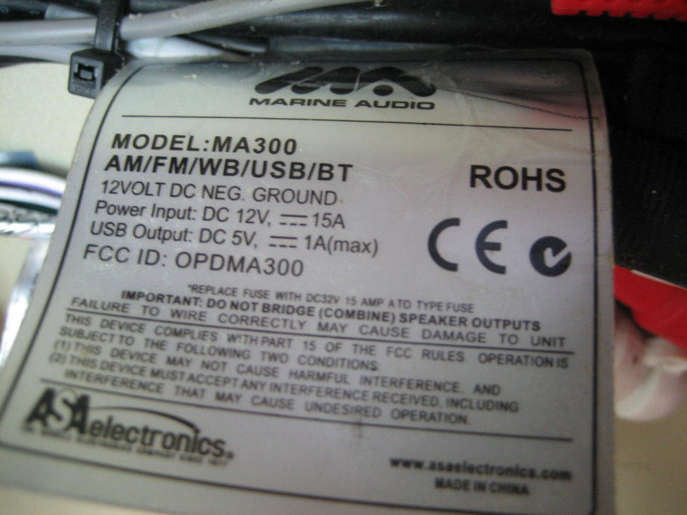 Marine Audio MA300 FM/AUX/USB Stereo Receiver FULLY TESTED! Max