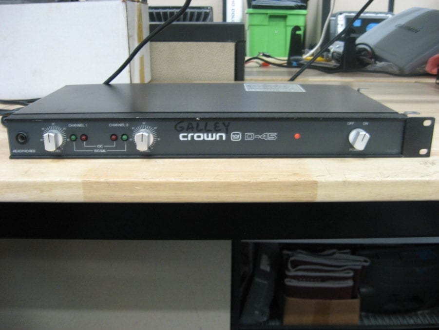 Crown D45 120V 2-Channel Professional Stereo Audio Power Amplifier