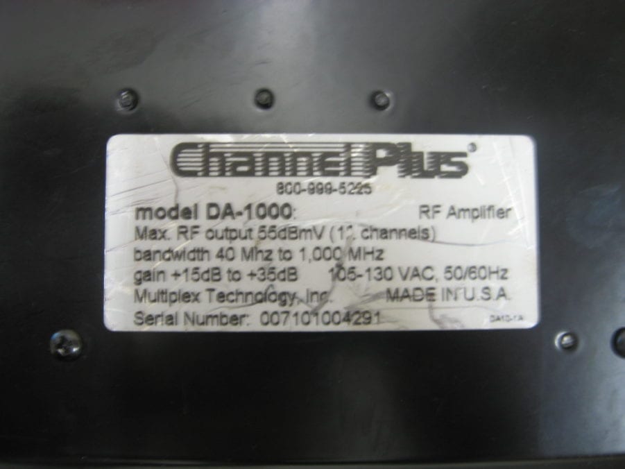 Channel Plus DA-1000 RF Amplifier Broadband/CATV Amplifier w/ Power Adapter - Image 4