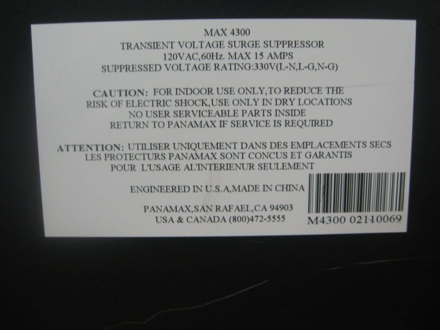 Panamax Max 4300 Transient Voltage Surge Suppressor - Free US Shipping - Image 6