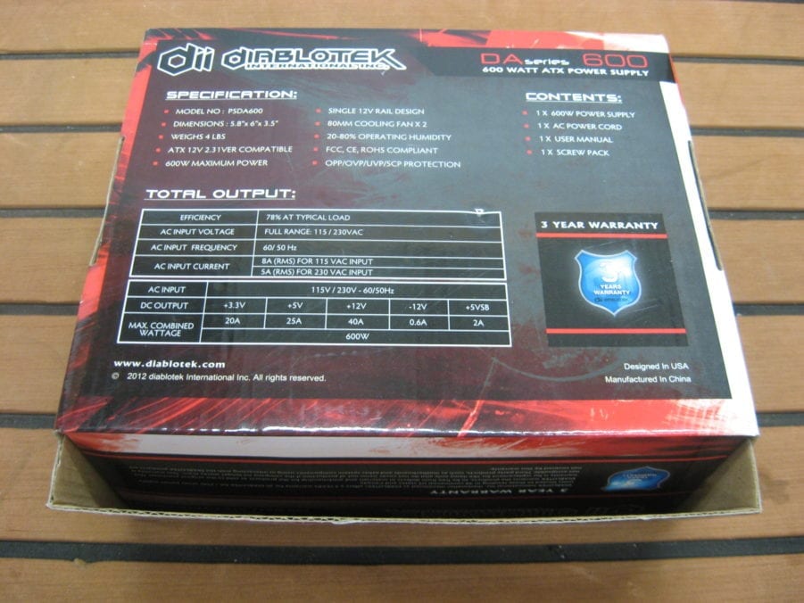 Diablotek PSADA600 DA Series 600 Watt ATX Power Supply - Free US Shipping - Image 7