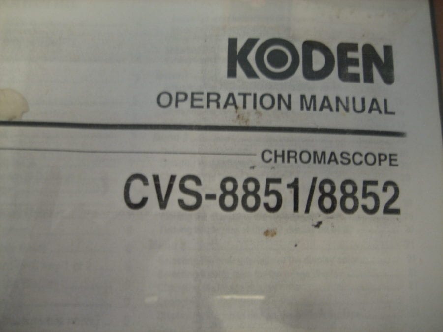 KODEN Chromascope CVS-8851/8852 Operation Manual - Free Shipping