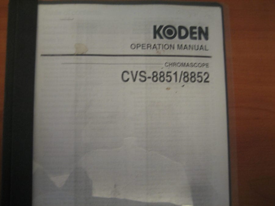 KODEN Chromascope CVS-8851/8852 Operation Manual - Free Shipping - Image 3