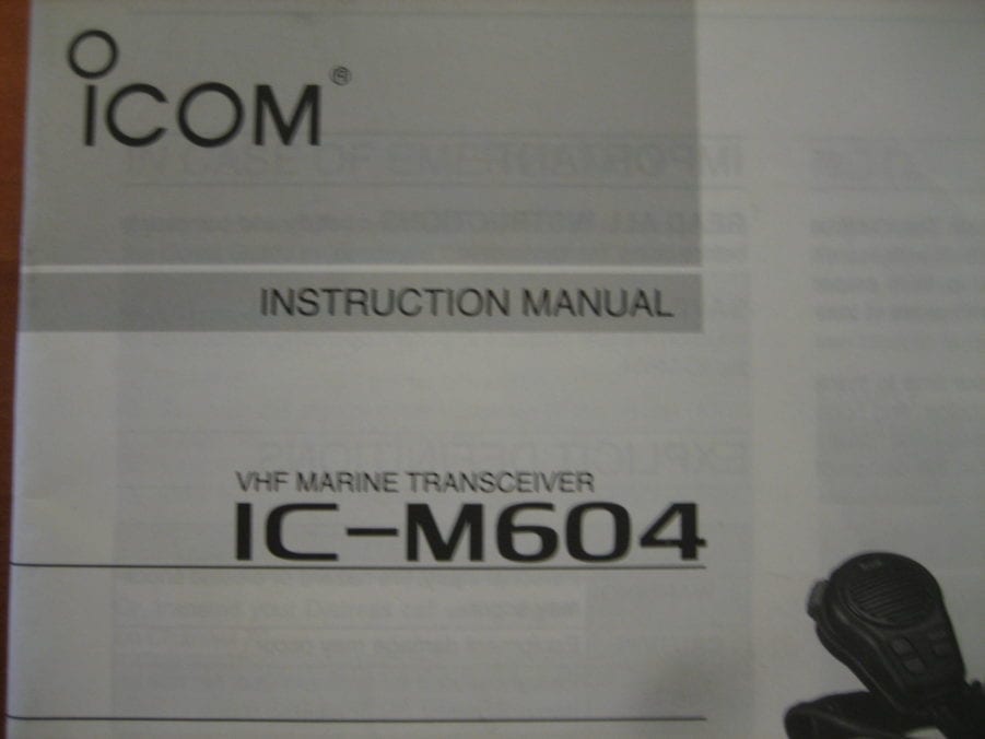 ICOM IC-M604 VHF Marine Transceiver Instruction Manual  - Free Shipping
