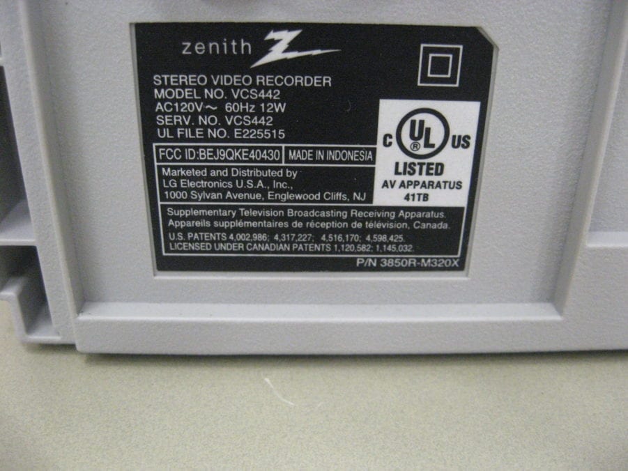 Zenith VCS442 Video Cassette Recorder - Free US Shipping - Image 6