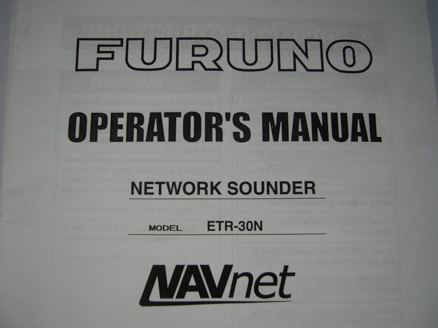 Furuno Navnet Model ETR-30N Network Sounder  Operator's Manual - Free Shipping