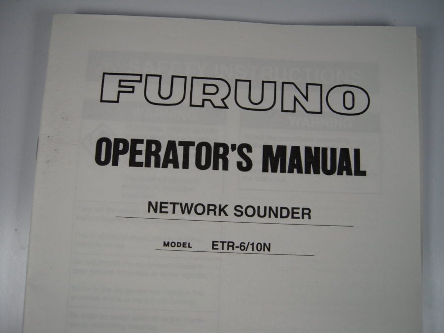 Furuno Network Sounder ETR-6/10N Operator's Manual - Free Shipping