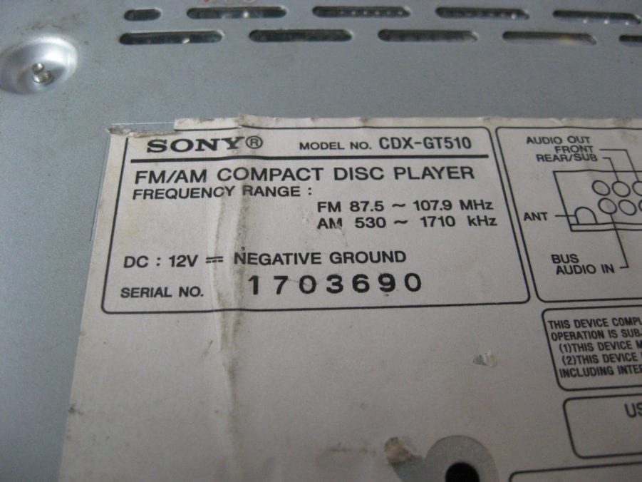 Sony CDX-GT510 FM/AM Compact Disc Player - Free US Shipping - Image 8