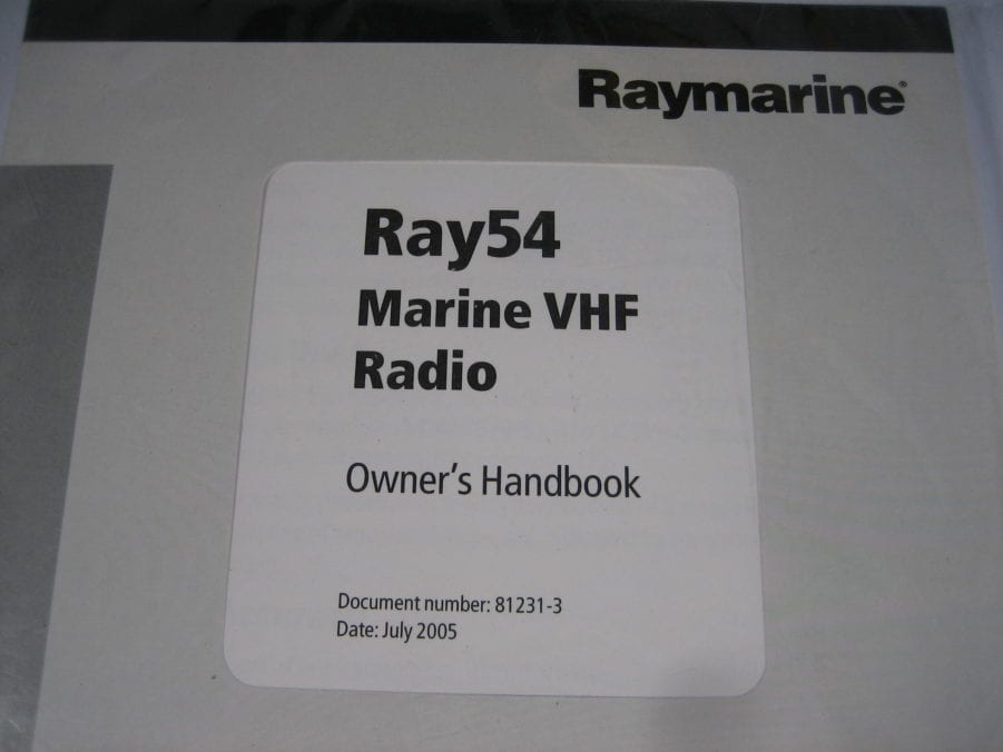 Raymarine Ray54 Marine VHF Radio Owner's Handbook - Free Shipping