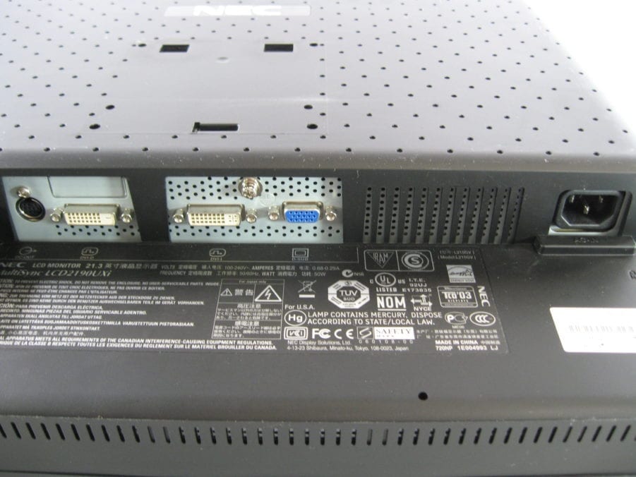 NEC 21.3" LCD Monitor MultiSync LCD2190UXi-BK 100/240VAC - Image 5