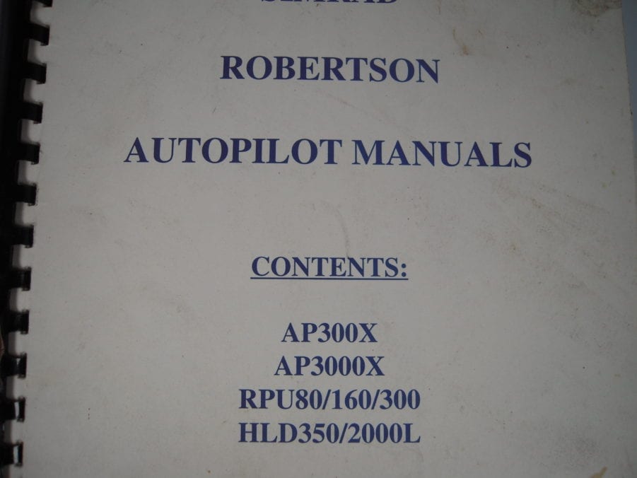 Simrad Robertson Autopilot Manual - AP300X AP3000X RPU80/160/300 HLD350/2000L