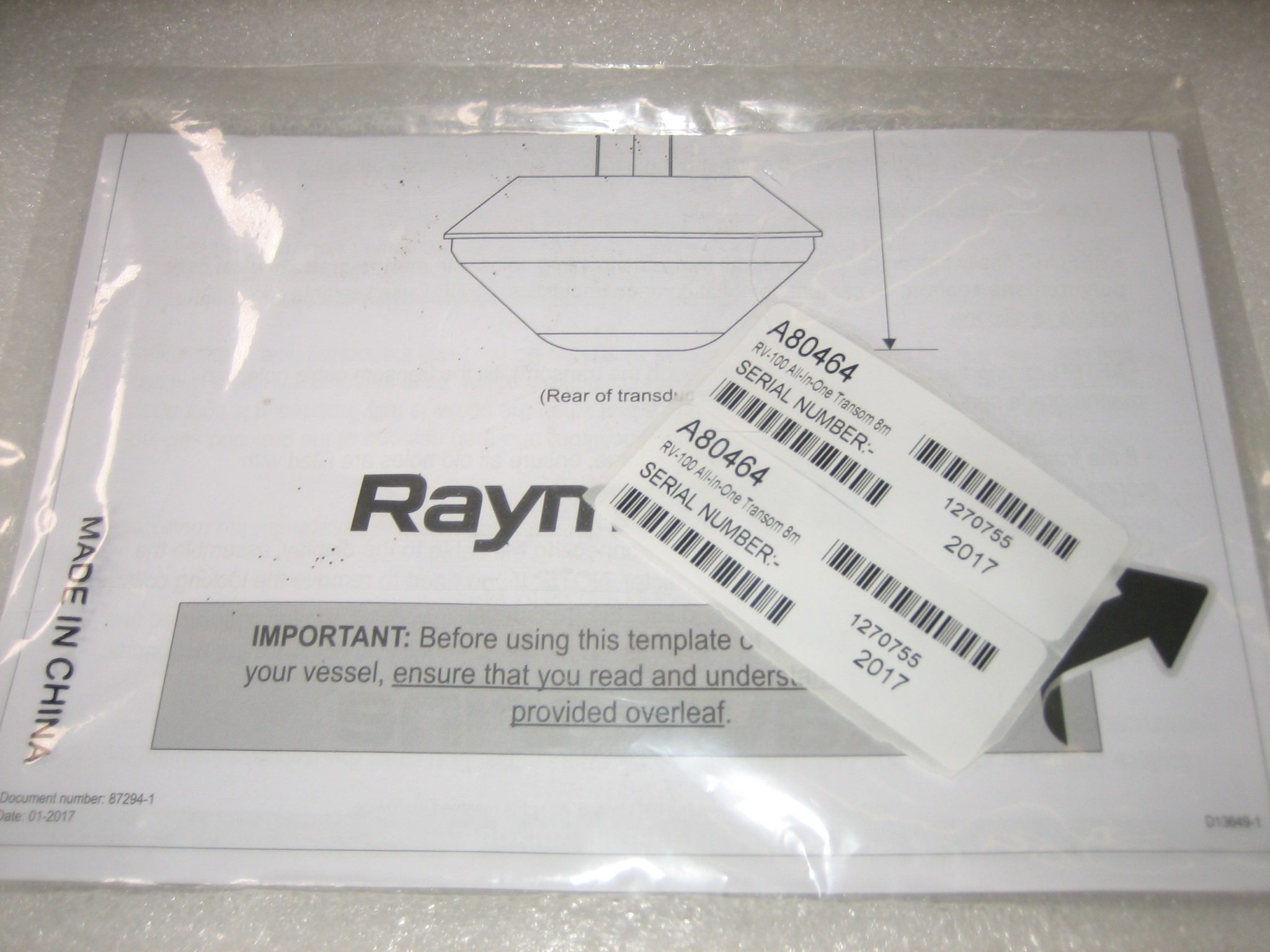 Raymarine A80464 RV-100 All-In-One Transom Mount TM Transducer - NEW ...