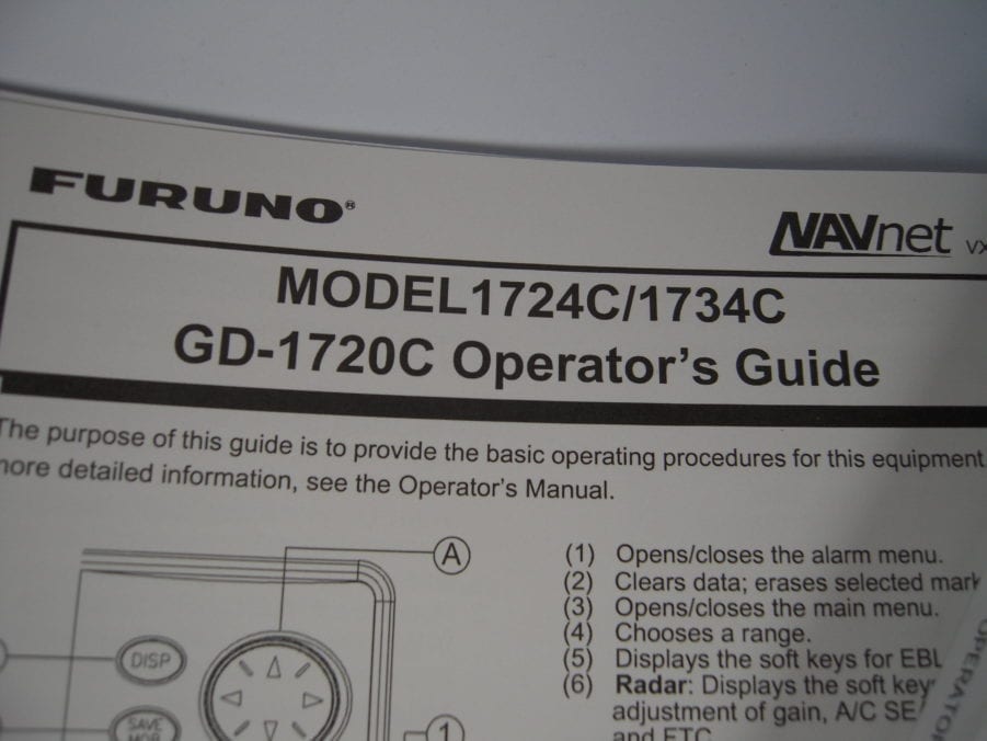 Furuno 1724C/1734C Marine Radar GD-1720C  Color Video Plotter Operator's Manual - Image 5
