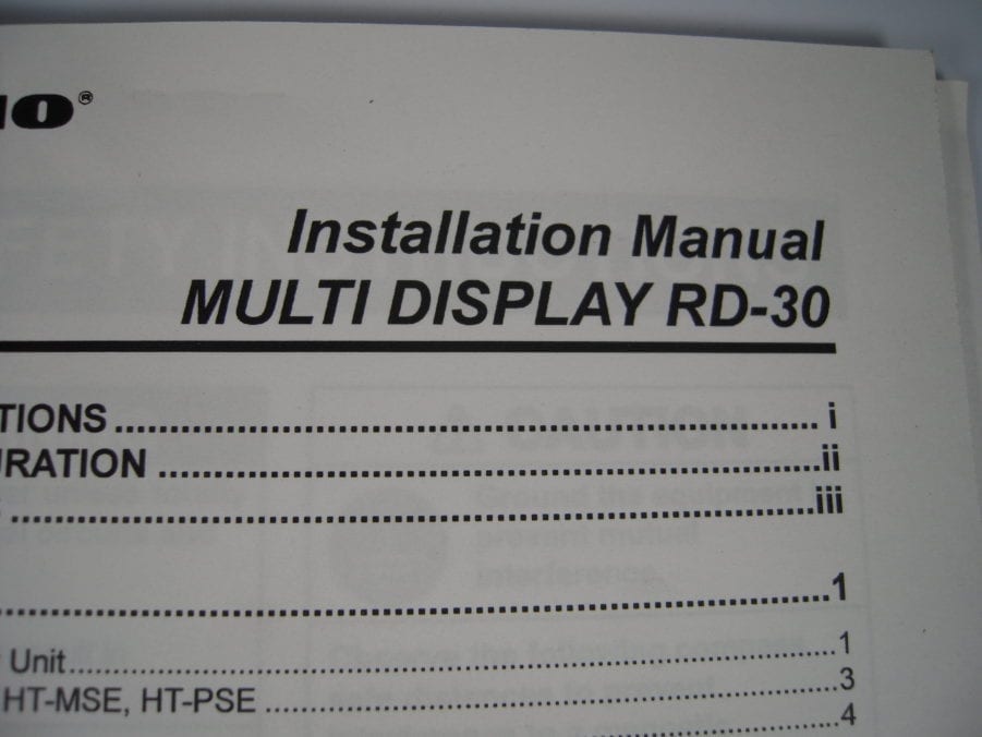 Furuno RD-30 Multi Display Installation Manual